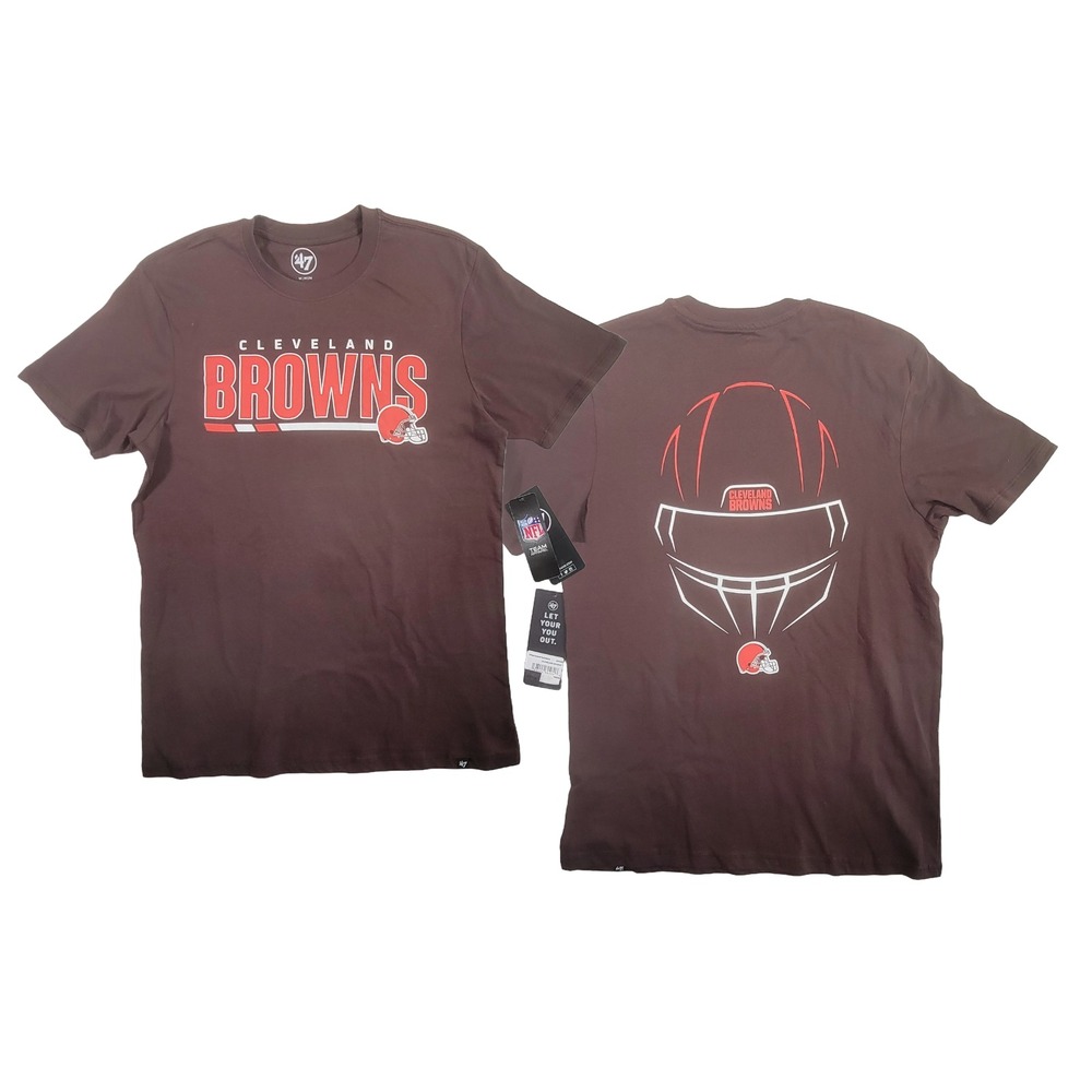 Cleveland Browns Men's‎ Brown M Shirt Helmet Graphic Back Team Logo Front NWT